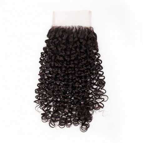 Virgin remy lace closure kinky curly