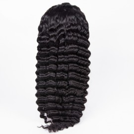 Virgin Brazilian hair deep wave 13X6 lace Front wig human hair