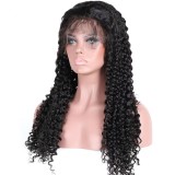 Virgin Human Hair Closure wigs Deep Curly
